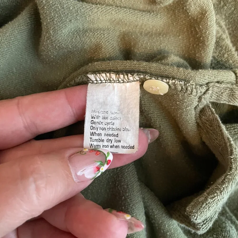 J Crew Men S Olive Green Terry Cloth Polo Shirt Short Sleeve Collared Preppy